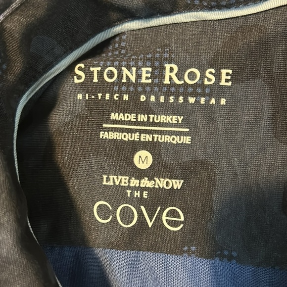 Stone Rose Blue Black Button Up M - Picture 5 of 5